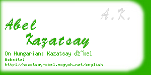 abel kazatsay business card